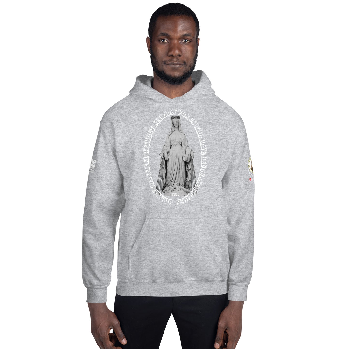 Miraculous Medal (coloured Hearts) Men's Hoodie