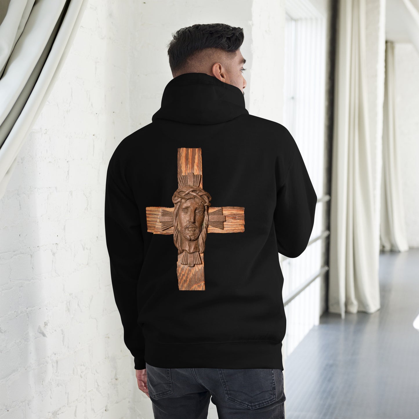 Face of Jesus on Cross Men's Hoodie