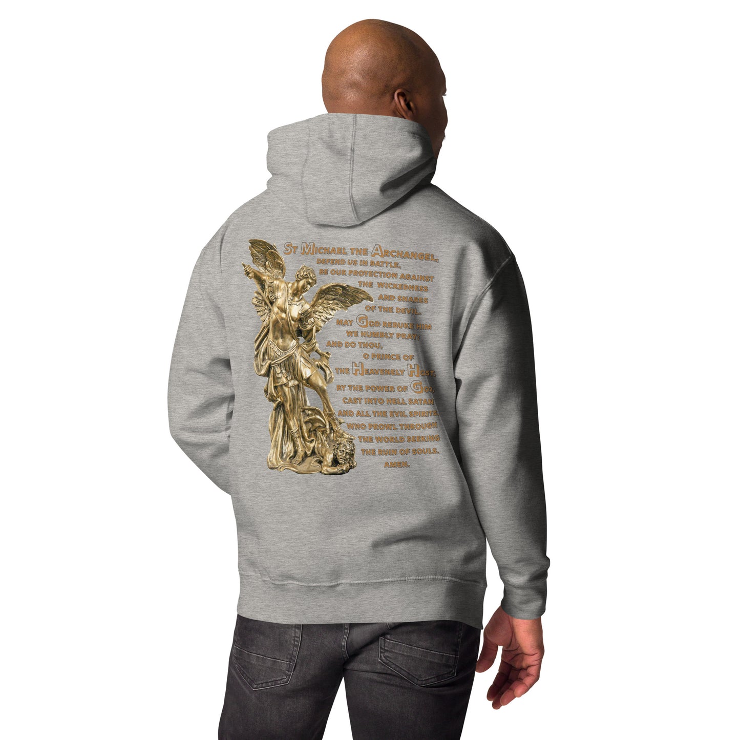 St Michael Archangel with Prayer Men's Hoodie