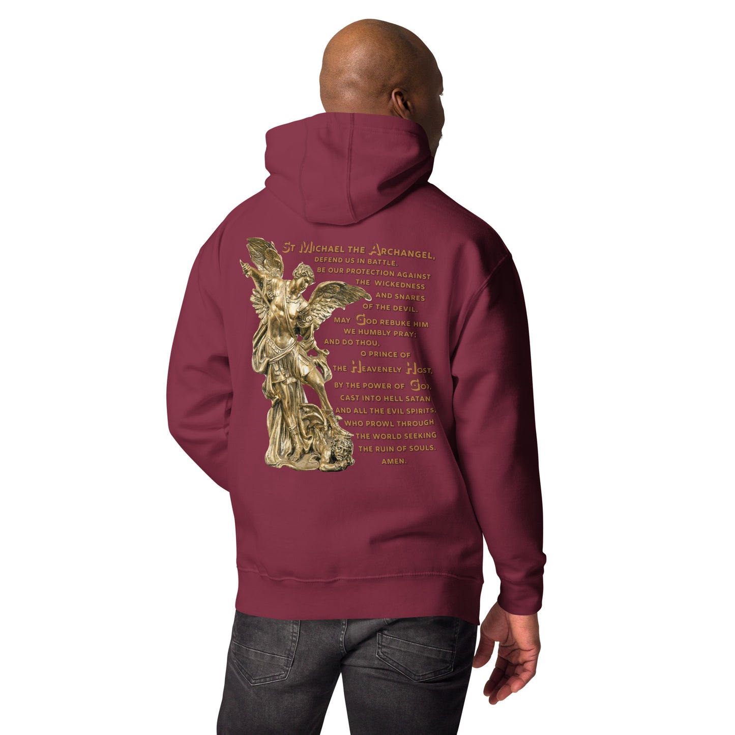 St Michael Archangel with Prayer Men's Hoodie