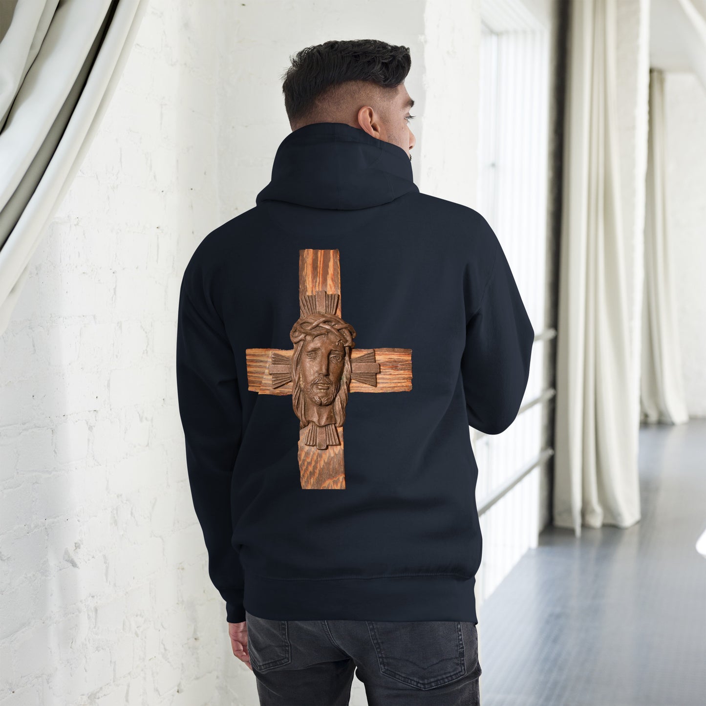 Face of Jesus on Cross Men's Hoodie