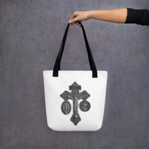pardon crucifix tote bag