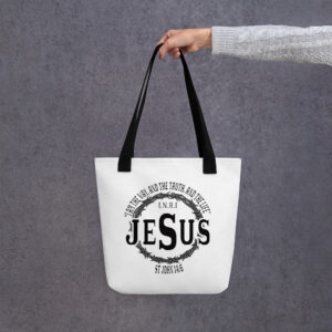 Shop jesus the way john 14:6 tote bag