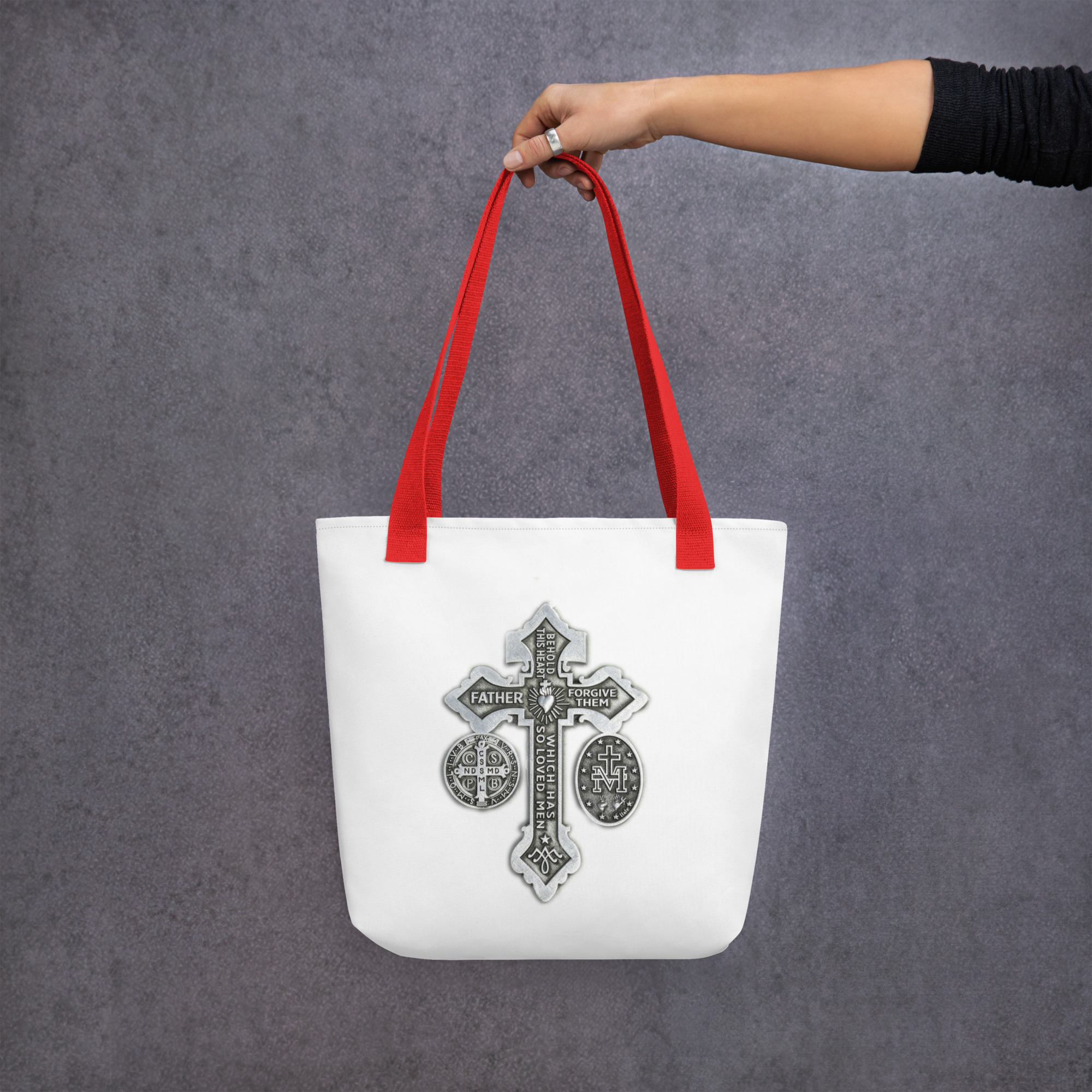 pardon crucifix tote bag pardon crucifix tote bag