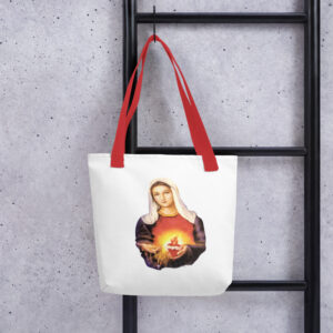 sacred heart of jesus | immaculate heart of mary tote bag