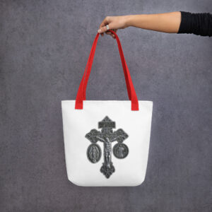 pardon crucifix tote bag