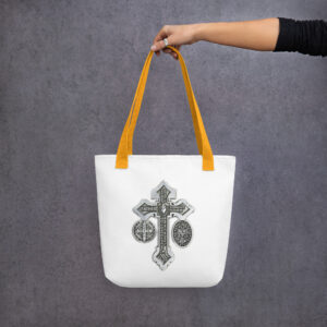 pardon crucifix tote bag