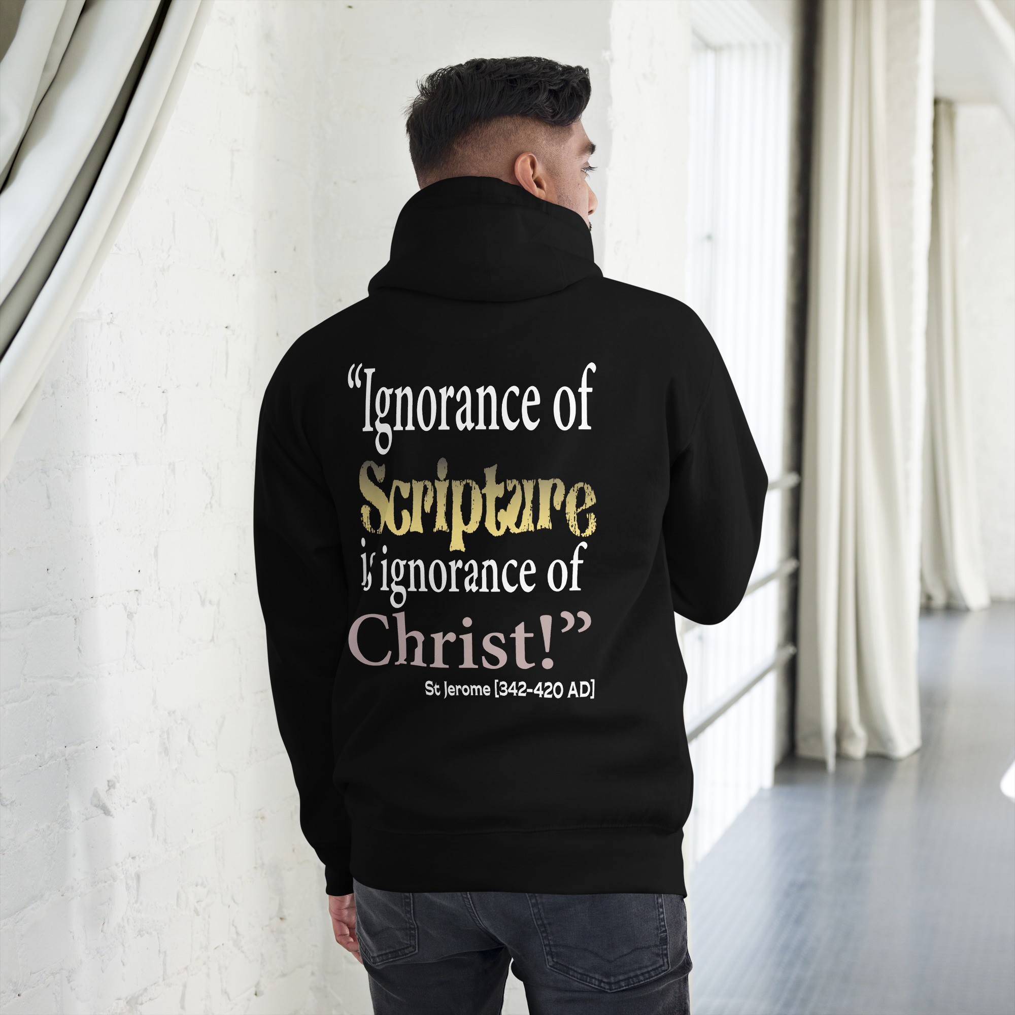 ignorance of scripture st jerome men's hoodie ignorance of scripture st jerome men's hoodie