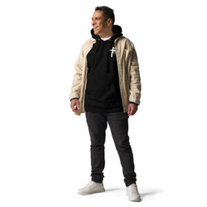 face of jesus on cross men's hoodie