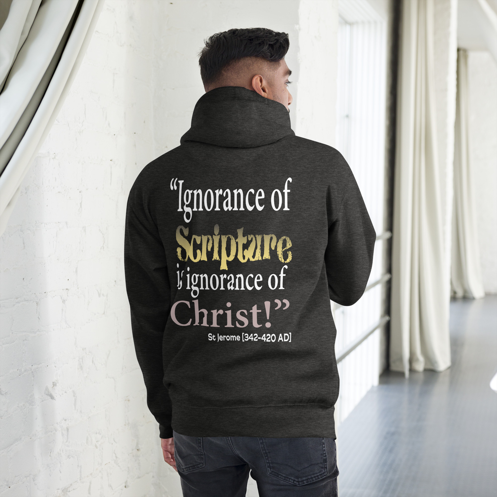 ignorance of scripture st jerome men's hoodie ignorance of scripture st jerome men's hoodie
