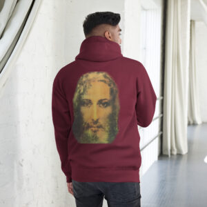 face of jesus men's hoodie