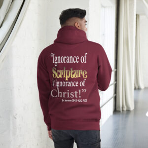 ignorance of scripture st jerome men's hoodie