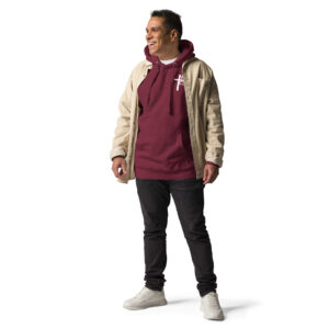 face of jesus on cross men's hoodie