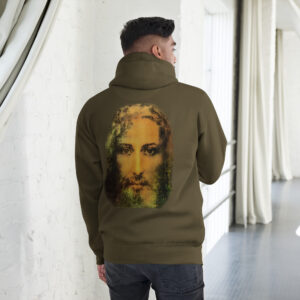 face of jesus men's hoodie