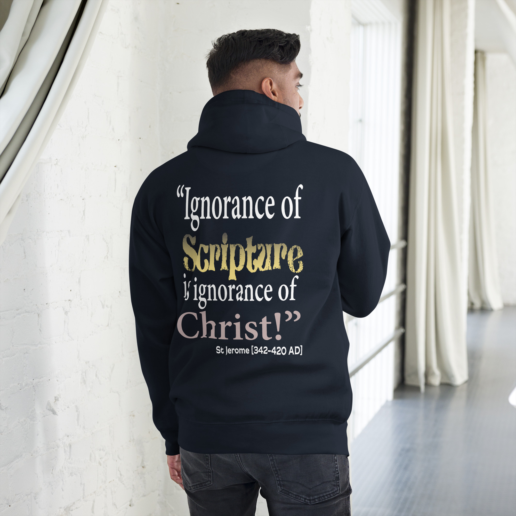 ignorance of scripture st jerome men's hoodie ignorance of scripture st jerome men's hoodie