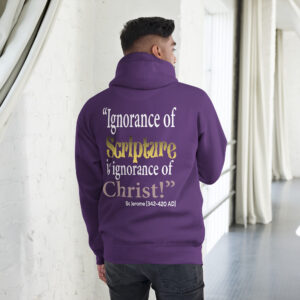 ignorance of scripture st jerome men's hoodie