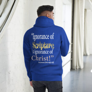 ignorance of scripture st jerome men's hoodie