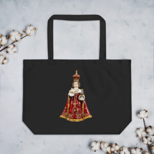 infant of prague large organic tote bag