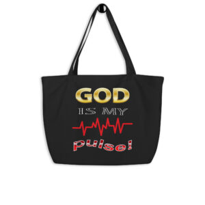 god is my pulse large organic tote bag