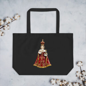 infant of prague large organic tote bag