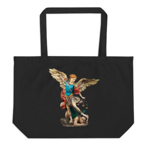 st michael archangel (colour) large organic tote bag