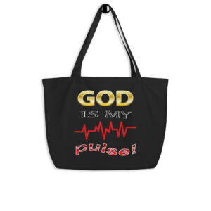 god is my pulse large organic tote bag