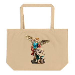 st michael archangel (colour) large organic tote bag