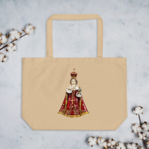 infant of prague large organic tote bag