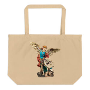 st michael archangel (colour) large organic tote bag