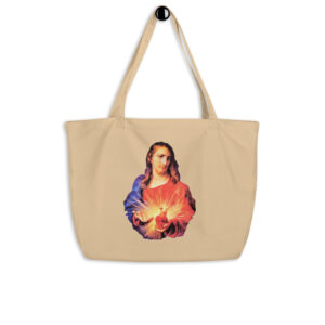 sacred heart of jesus | immaculate heart of mary large organic tote bag