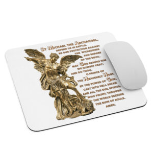 st michael archangel with prayer mouse pad