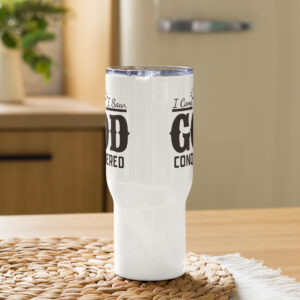 i came, i saw, god conquered travel mug with a handle