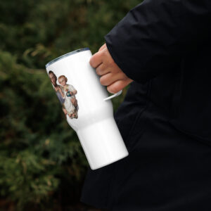st joseph travel mug with a handle