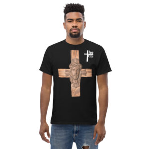 face of jesus on cross men's t shirt