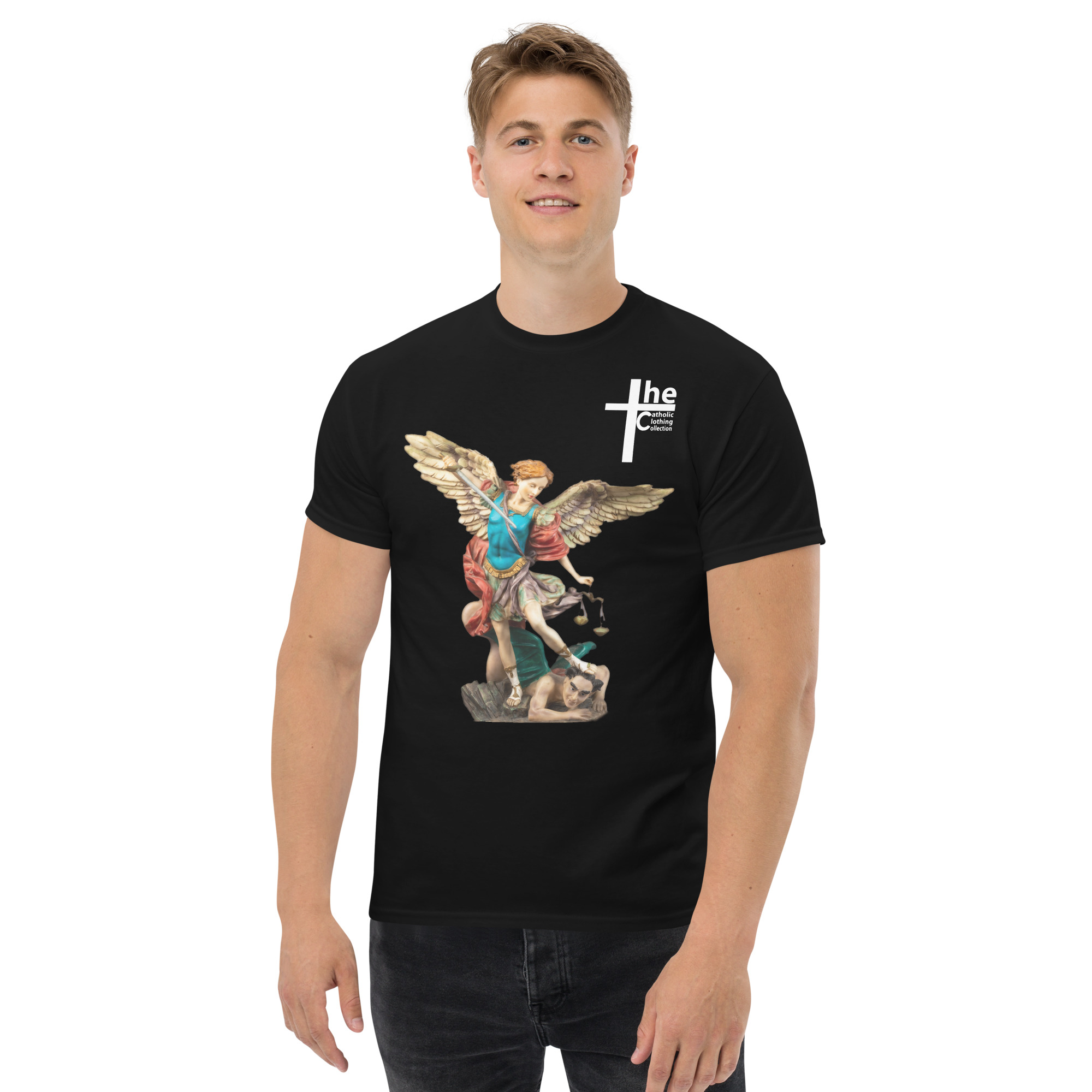st michael archangel (colour) men's t shirt st michael archangel (colour) men's t shirt