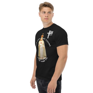 our lady of fatima pray for us men's t shirt
