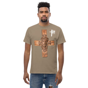 face of jesus on cross men's t shirt