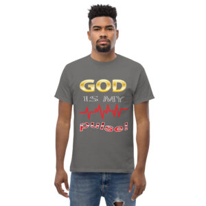 god is my pulse men's christian t shirt