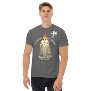 our lady of fatima pray for us men's t shirt