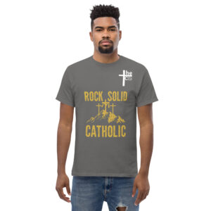 rock solid catholic men's t shirt