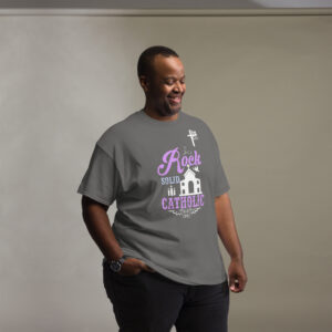 rock solid catholic men's t shirt