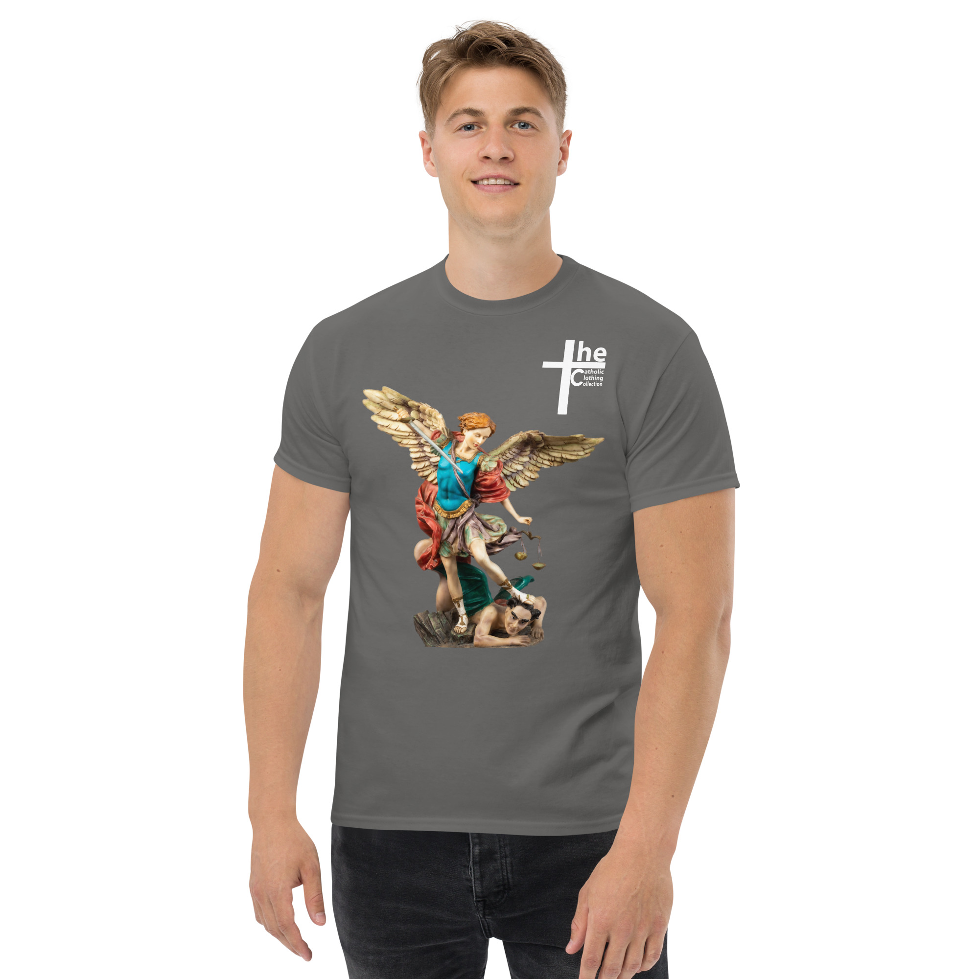 st michael archangel (colour) men's t shirt st michael archangel (colour) men's t shirt