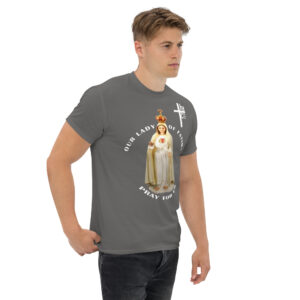 our lady of fatima pray for us men's t shirt