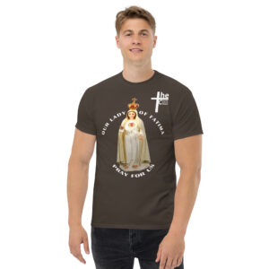 our lady of fatima pray for us men's t shirt