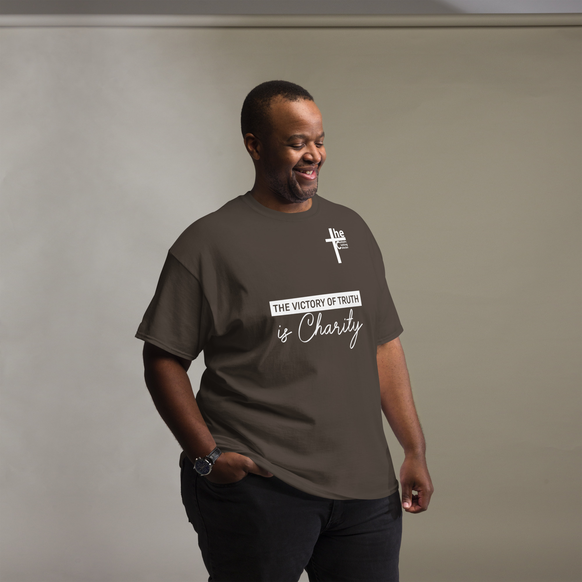 the victory of truth is charity men's t shirt the victory of truth is charity men's t shirt