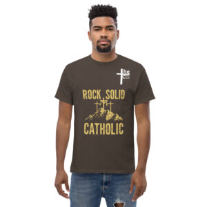 rock solid catholic men's t shirt