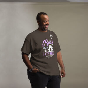 rock solid catholic men's t shirt