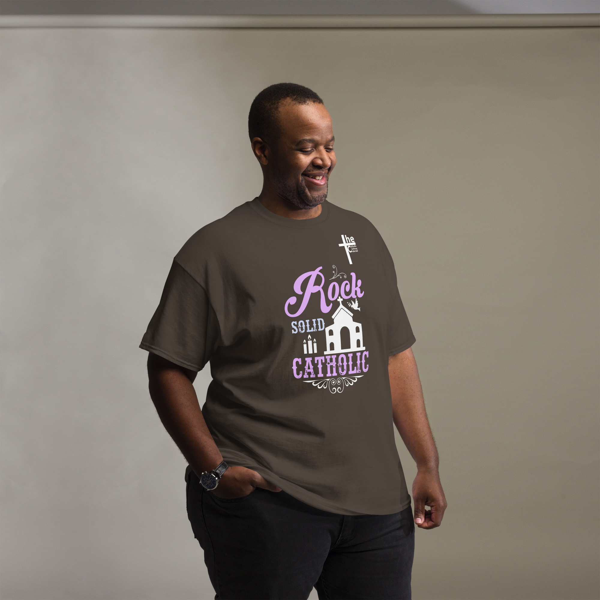 rock solid catholic men's t shirt rock solid catholic men's t shirt