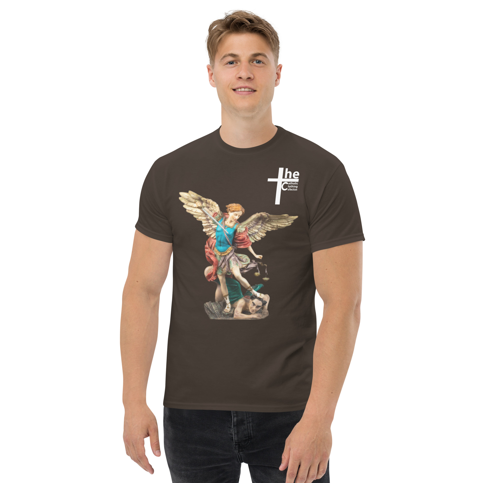 st michael archangel (colour) men's t shirt st michael archangel (colour) men's t shirt
