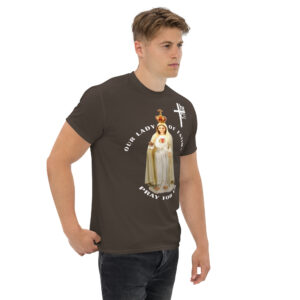 our lady of fatima pray for us men's t shirt